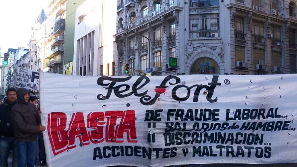 Imagen de una de las últimas protestas y marchas de 2013 de los trabajadores de Felfort.