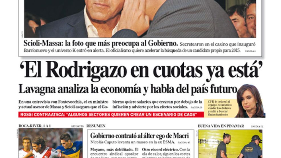 Tapa de Diario Perfil del 19 de enero de 2014