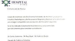 El comunicado final sobre el tratamiento de CFK