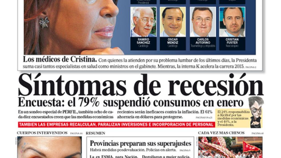 Tapa de Diario Perfil del 2 de febrero de 2014