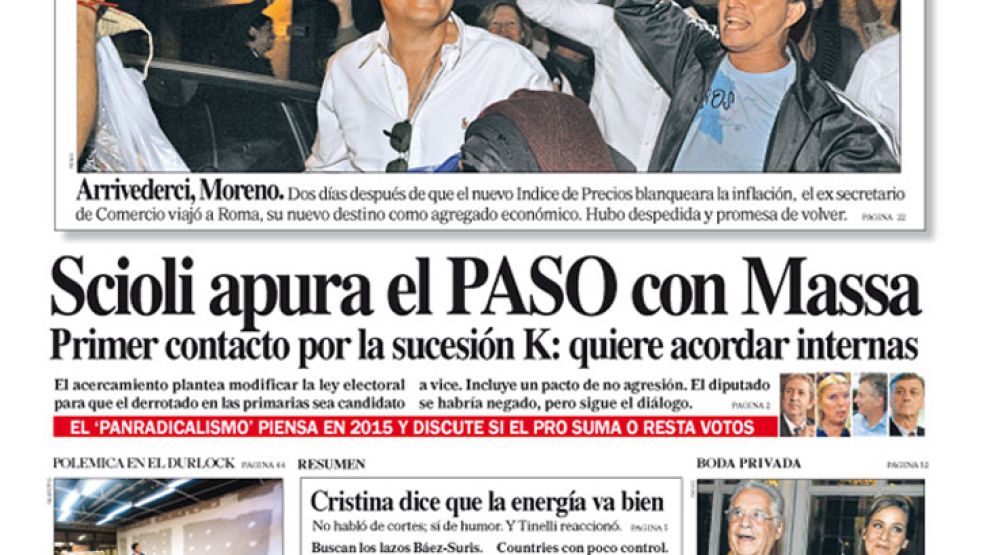 Tapa de Diario Perfil del 16 de febrero de 2014.