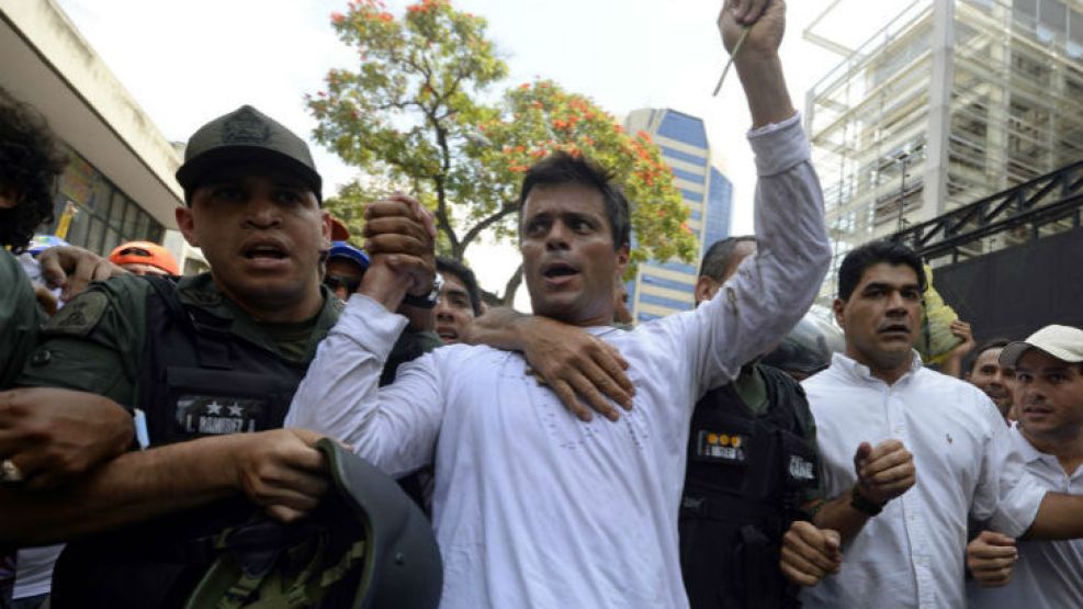 Arresto de Leopoldo López en Venezuela.