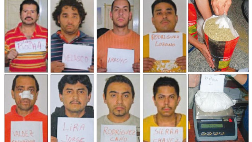 Prontuarios. Fotografías del informe mexicano que identificaba a los acusados y mostraba la forma de esconder la materia prima.