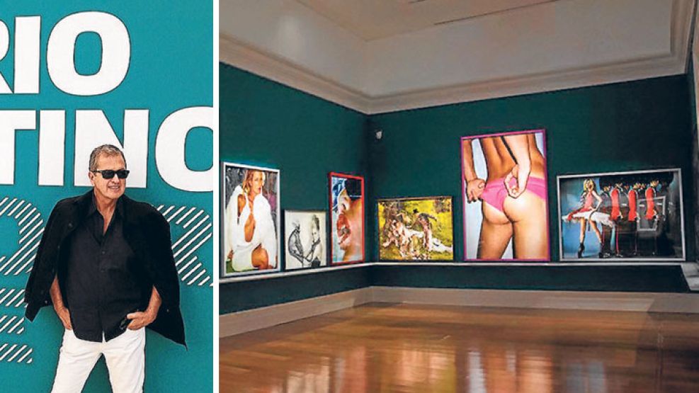 Imágenes. A la izquierda, una imagen que Mario Testino comparte en su sitio de Instagram. A la derecha, unas vistas de las salas donde tiene lugar la exhibición que inaugura hoy, Kate Moss, su musa ir