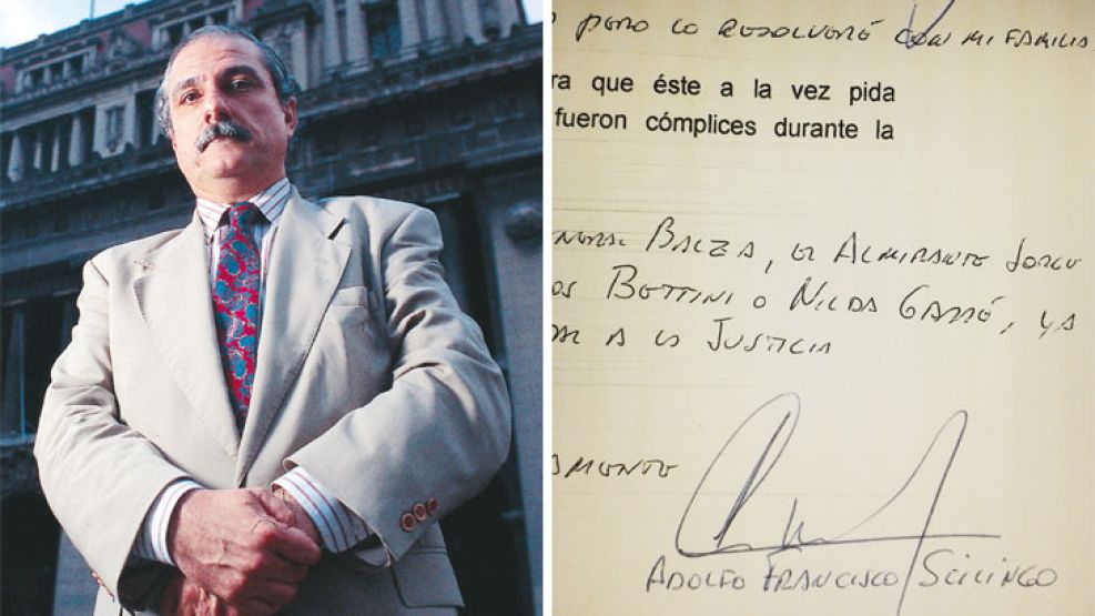 De puño y letra. Adolfo Scilingo respondió las preguntas de PERFIL desde la cárcel madrileña donde está detenido. Al final, firmó sus respuestas.