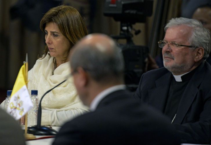 El nuncio apostólico, Aldo Giordano, leyó una carta enviada por el papa Francisco.