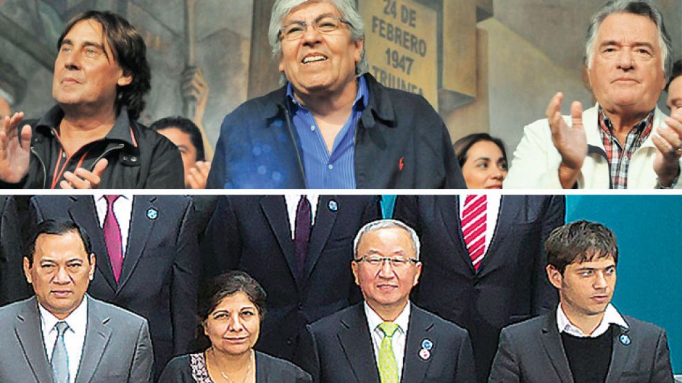 Señales. Sindicalistas de paro y sonrientes; Kicillof en la reunión del FMI, único sin corbata.