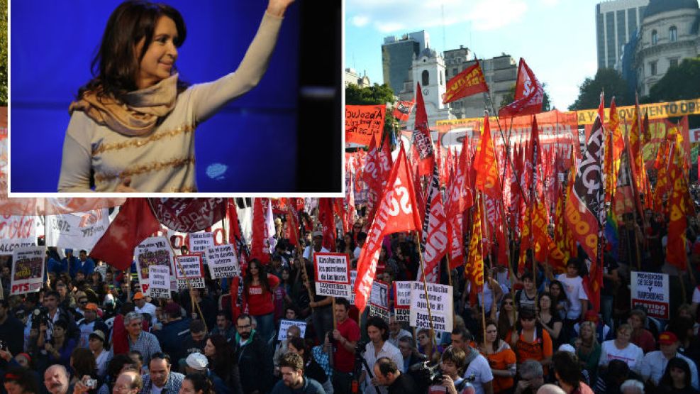 Mientras en Plaza de Mayo se congregaba la izquierda, Cristina Kirchner se volcaba a Twitter.