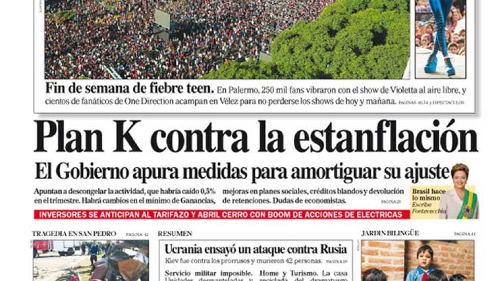 Tapa de Diario Perfil del 3 de mayo de 2014