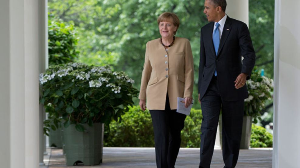 Washington. Obama recibió a la alemana Angela Merkel.