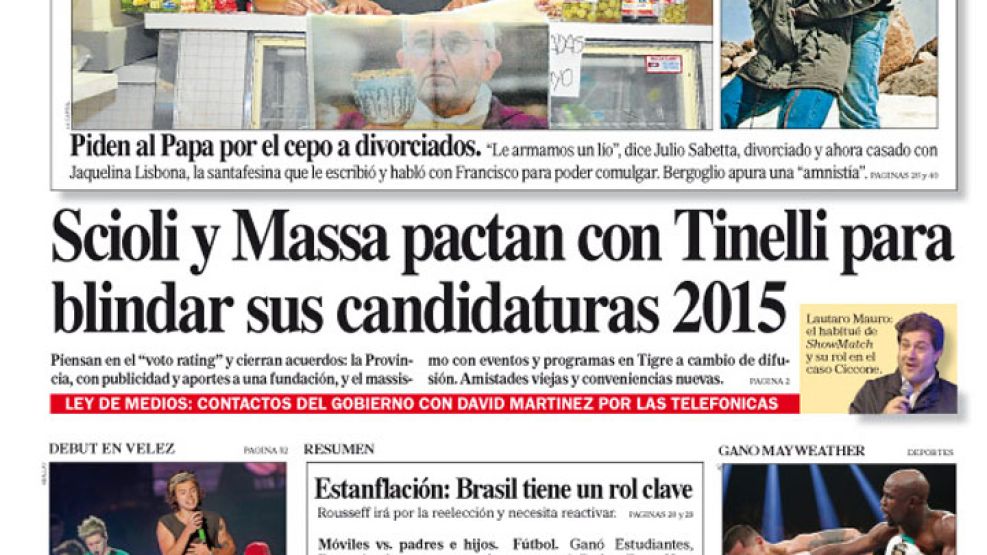 Tapa de la edición impresa de Perfil del 4 de Mayo del 2014