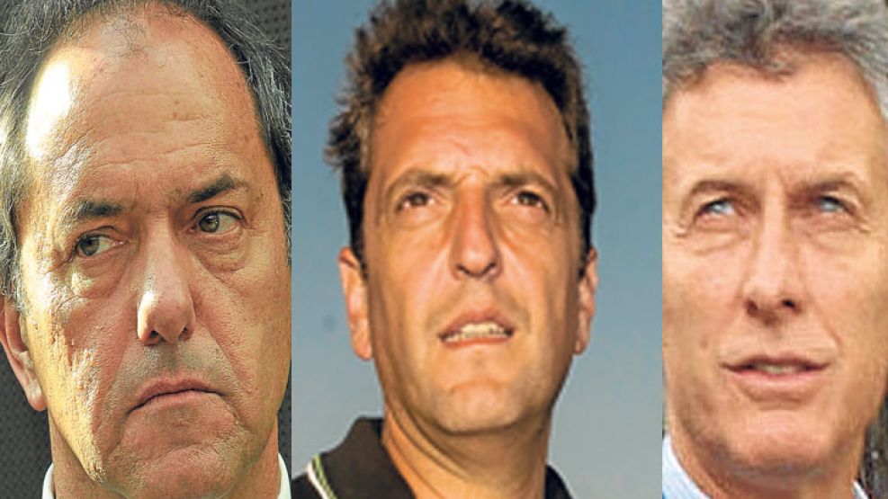 Tres  a sufrir: Scioli, Massa y Macri, candidatos 2015.