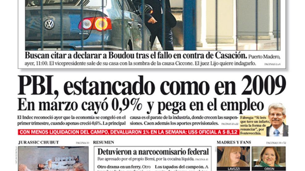 Tapa de Diario Perfil del 17 de mayo de 2014