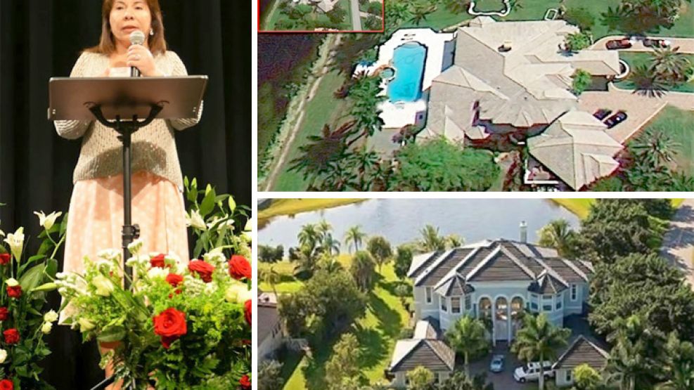 Bienes. La Iglesia de Dios Ministerial de Jesucristo Internacional llegó al país en 2007. Su líder es María Luisa Piraquive (centro), cuestionada por las mansiones que su familia adquirió en Florida.