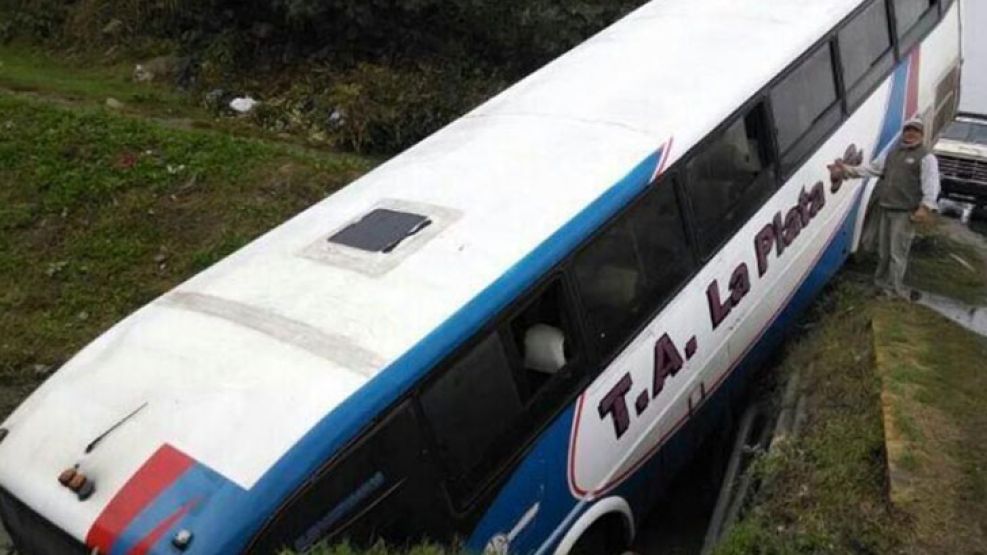 El siniestro se desató cuando una mujer se quiso suicidar. El camión se desvió y el micro, para evitar el choque, salió de la ruta.