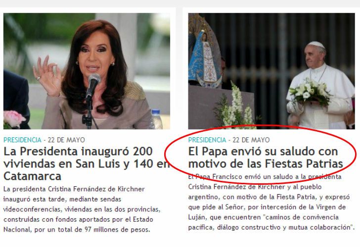 Así difundió Presidencia de la Nación la carta falsa a Cristina.