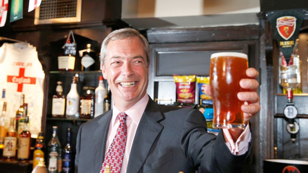 Farage. Su partido, que quiere sacar al Reino Unido de la UE, se convirtió ya en la cuarta fuerza.