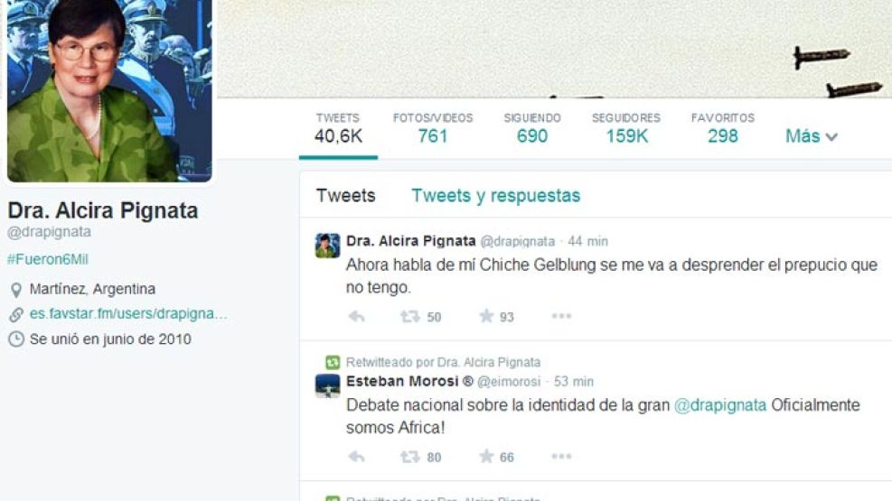Desde una cuenta de Twitter, la Dra Piganta se convirtió en un tema de debate para distintos dirigentes políticos. Sin embargo, se desconoce su identidad.