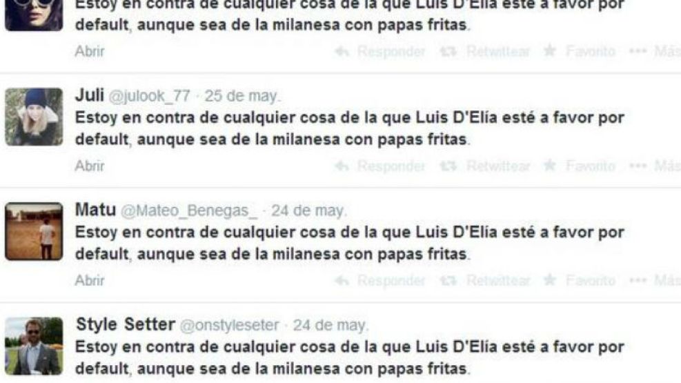 Los usuarios que repiten textualmente frases idénticas. 