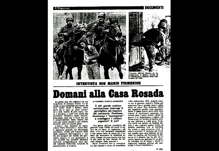 La páginas del L’Espresso de Italia el 17 de abril de 1977.