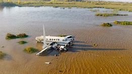 Beechcraft. La avioneta de Federico Bonomi que cayó a ocho kilómetros de la costa uruguaya llevaba nueve personas a bordo.