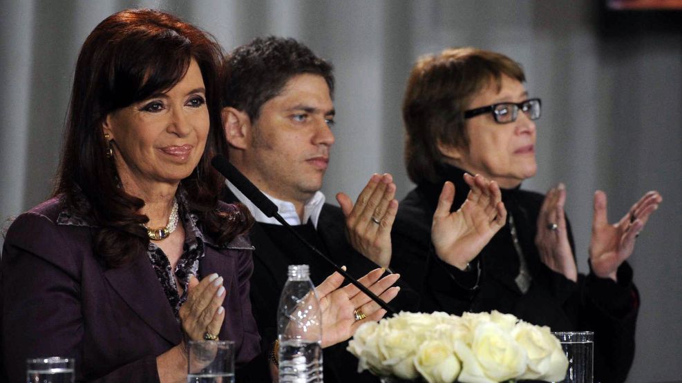 Cristina Kirchner, junto a Axel Kicillof y Teresa Sellarés (Parodi)