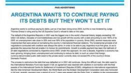 "Este fallo busca empujar a la Argentina a una situación delicada, pero también a cualquier país que decida reestructurar su deuda", marcó la misiva en The Wall Street Journal. 