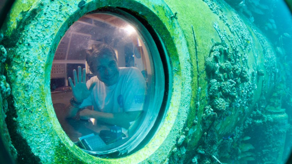 Heredero. Fabien Cousteau, en el laboratorio Aquarius, situado a 20 metros de profundidad.
