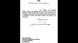 Cristina se disculpó con Dilma a través de una carta. 