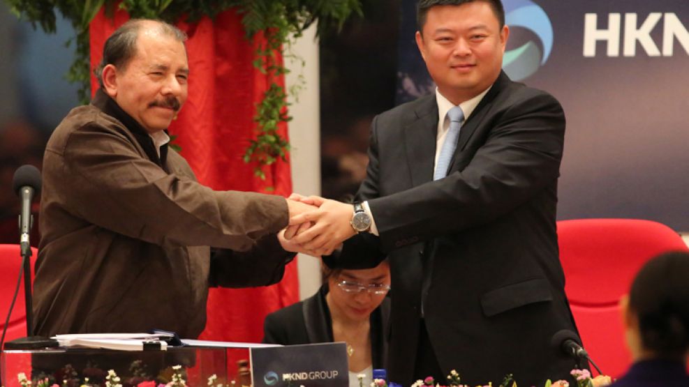 Trato hecho. El presidente nicaragüense, Daniel Ortega, se reunió con el magnate Wang Jing.