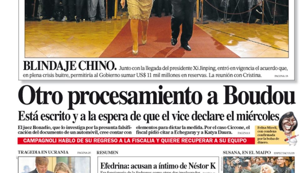 Tapa de la edición de Perfil del 19 de Julio de 2014