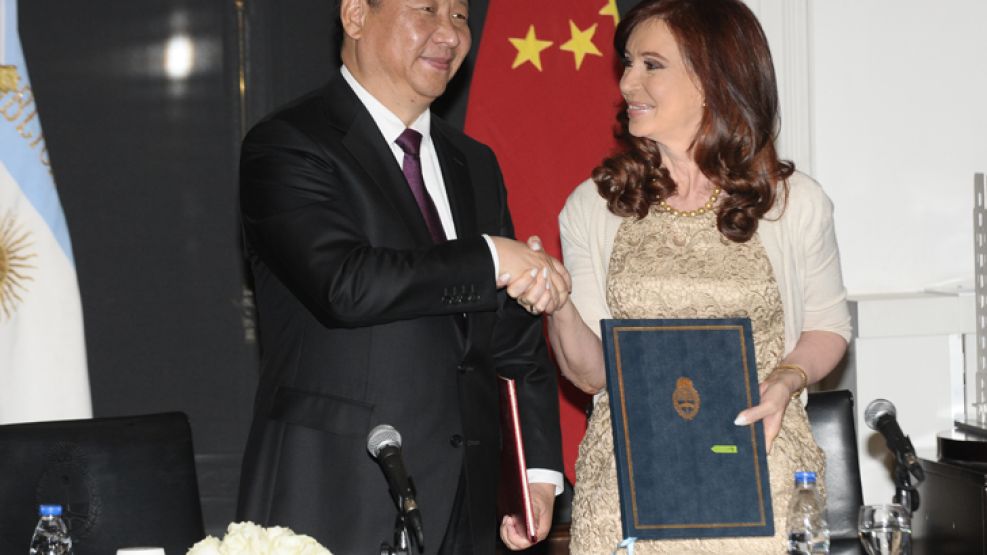 GUIÑOS. Xi Jinping y CFK firmaron acuerdos bilaterales.