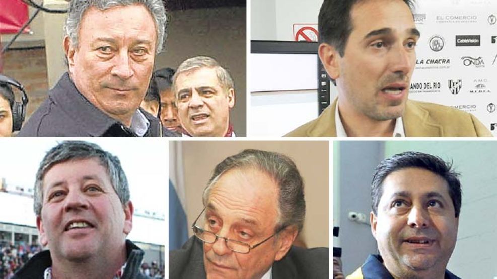 Luis Segura, Alejandro Maron, Julio Grondona (h), Carlos Heller y Daniel Angelici.