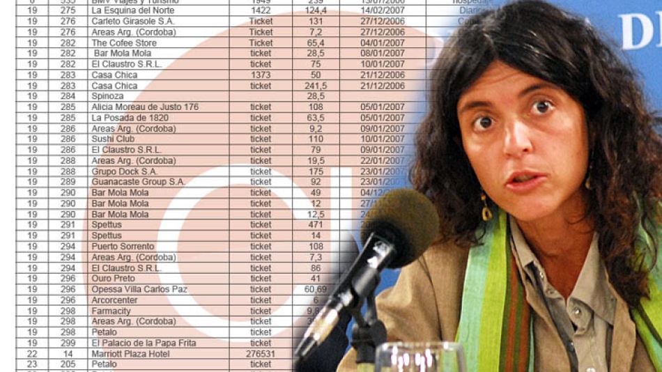 Algunos de los gastos de Romina Picolotti cuando dirigía la Secretaria de Medio Ambiente, según se detallan en el fallo.