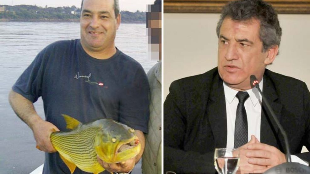 A la pesca. Marcelo Acosta (izq.) fue detenido en Santa Fe. Desde la gobernación de Sergio Urribarri dijeron que no era su chofer personal.