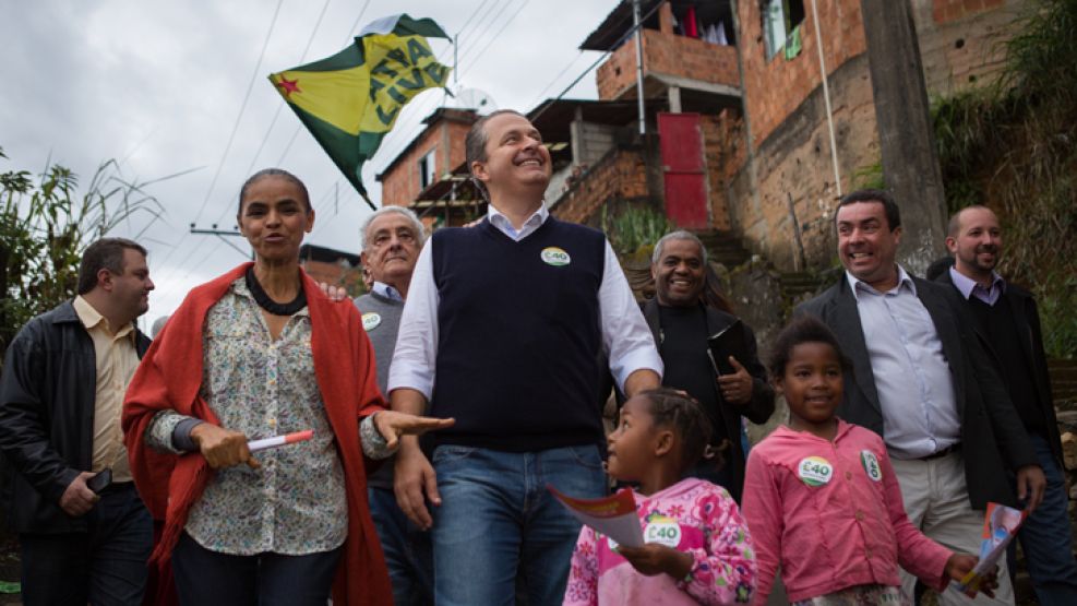 Compañeros. Ex ministra de Lula, Marina secundaba en la fórmula electoral a Eduardo Campos, quien murió en el accidente aéreo.