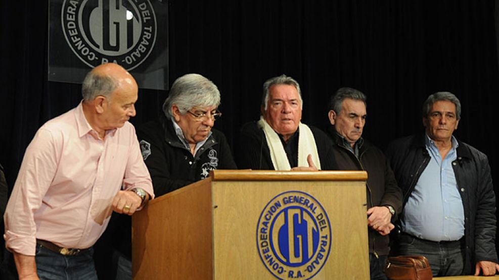 Los sindicalistas brindaron una conferencia de prensa.