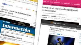 Los medios del mundo hablan de la muerte de Cerati.