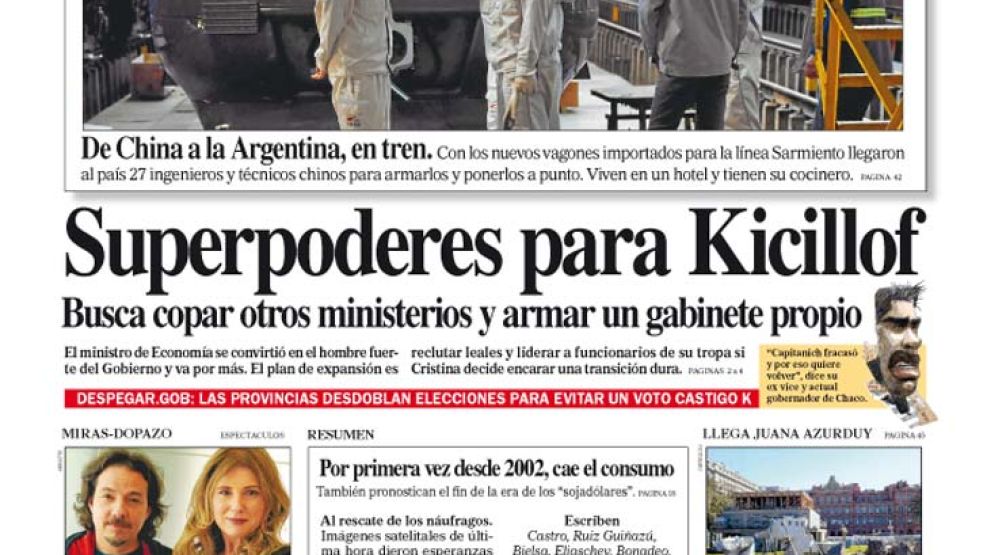 Tapa de Diario Perfil del 7 de septiembre de 2014.