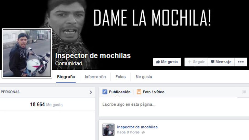Inspector de mochilas, furor en la web