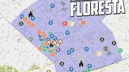 El mapa del delito elaborado por los vecinos del barrio de Floresta.