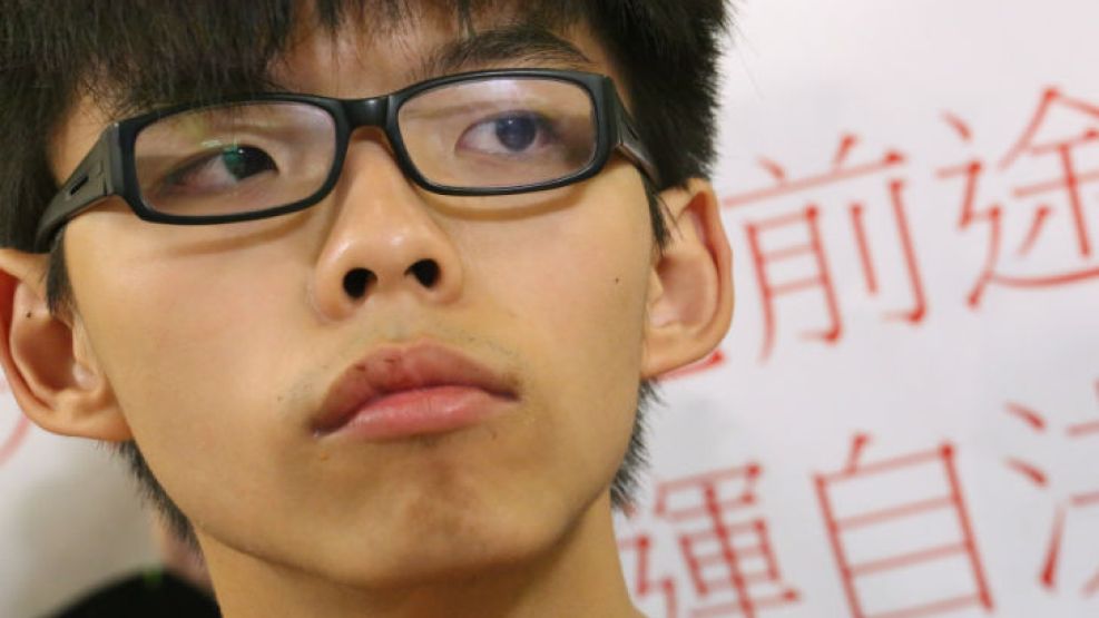 Joshua Wong, líder político en Hong Kong con apenas 17 años. 