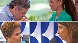 Dilma se tambalea, Aecio besa a Marina. El último debate estresó a la presidenta; ayer la oposición, junta por primera vez.