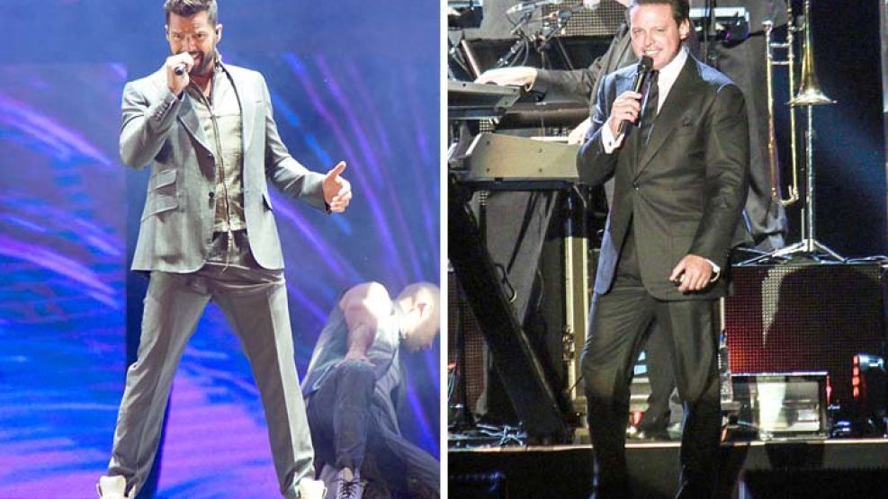 Sex symbols. Con un look jovial y fresco, Ricky se presentó el viernes en Chile (izq.). Elegante y formal es el look de Luismi en sus shows de GEBA.