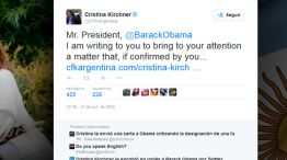 Tuits. CFK también le pidió explicaciones a Obama por la red.