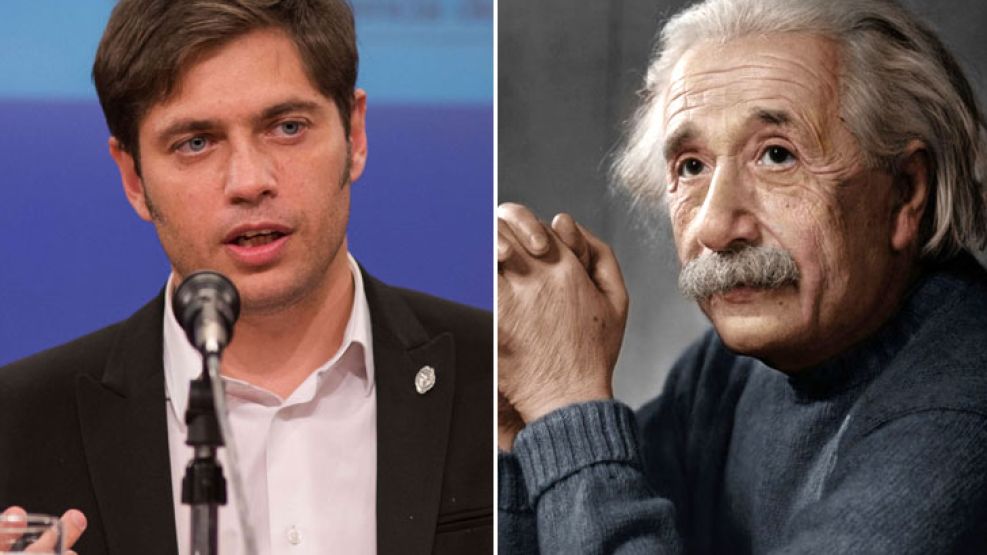 Kicillof y Einstein. El ministro sigue chocando.