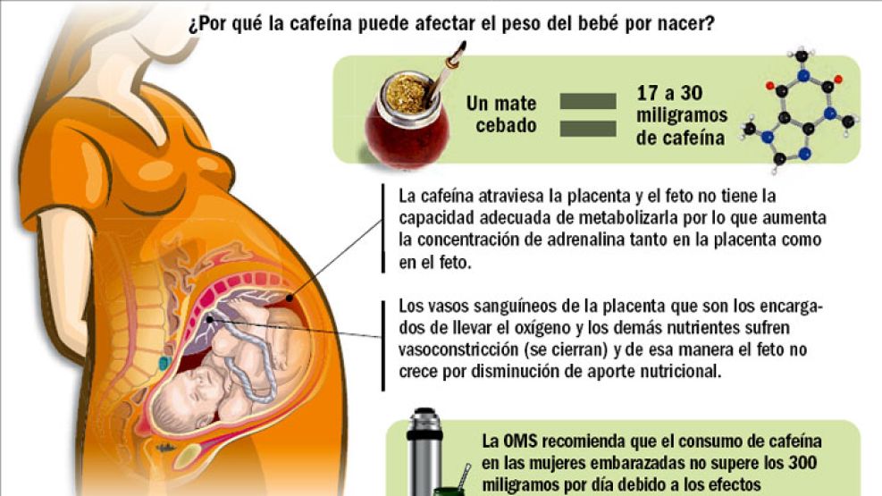 ¿Por qué la cafeína puede afectar el peso del bebé por nacer?