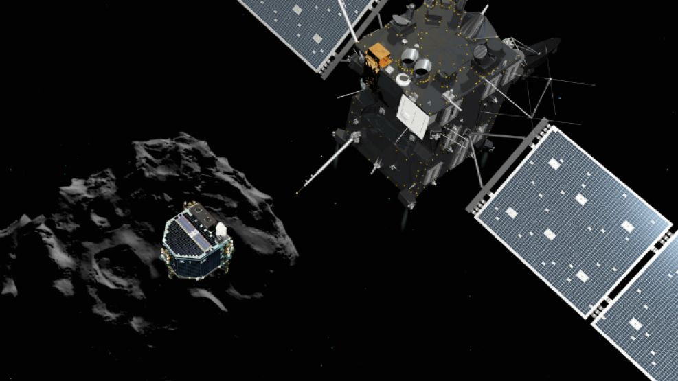 Philae, el robot de Rosetta, se acerca al cometa.
