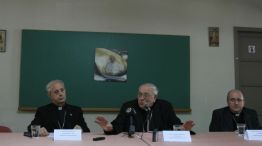 Conferencia de prensa de la mesa ejecutiva del Episcopado durante la Asamblea Plenaria de obispos.