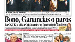 Tapa de Diario Perfil del 16 de noviembre de 2014.